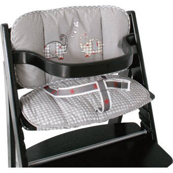 roba Sitzverkleinerer, Hochstuhleinlage Jumbotwins, 2-teiliges Sitzkissen für Treppenhochstühle, grau - B-Ware sehr gut