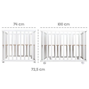 roba Laufgitter, klappbar, 75 x 100 cm - Platzsparender und faltbarer Baby Laufstall Holz - B-Ware sehr gut