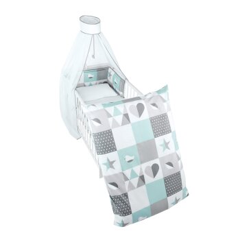 roba 4-teilige Kinder-Bettgarnitur  Happy Patch mint,...