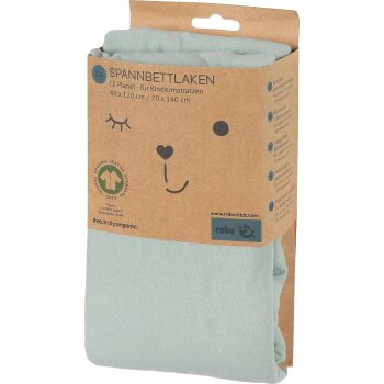 roba Spannbettlaken Lil Planet 60 x 120 – 70 x 140 - Baby Bettlaken für Kindermatratzen - Bio Baumwolle - Frosty Green - B-Ware neuwertig