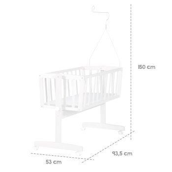 roba Babywiege Fox & Bunny, aus Holz, 40 x 90 cm, weiß - B-Ware sehr gut