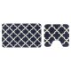 LIVARNO home Mikrofaser Badezimmergarnitur-Set, 2-teilig (mit WC-Ausschnitt, Ornament/schwarz/weiß) - B-Ware neuwertig