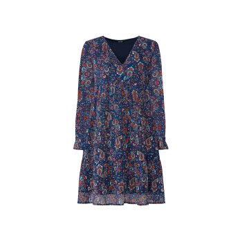 esmara® Damen Kleid, in leichter Chiffon-Qualität (blau, 36) - B-Ware neuwertig