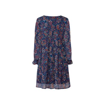 esmara® Damen Kleid, in leichter Chiffon-Qualität (blau, 36) - B-Ware neuwertig