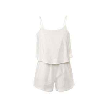 esmara® Damen Jumpsuit, mit Leinen und Viskose (offwhite, 42) - B-Ware neuwertig