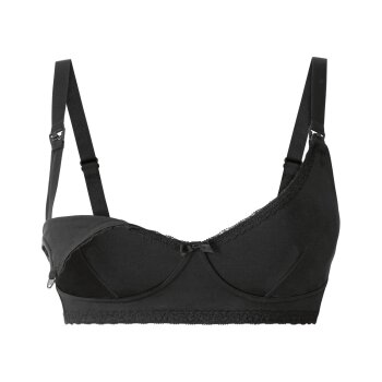 esmara® Damen Still-BHs, 2 Stück, bügellos, mit hohem Baumwollanteil (schwarz/weiß, 85E) - B-Ware neuwertig