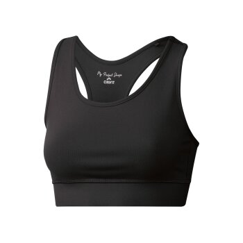 CRIVIT Damen Sport-Bustier, Medium-Level, mit Ringerrücken (schwarz, S (36/38)) - B-Ware neuwertig