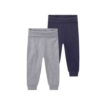 lupilu® Baby Jungen Jogginghosen, 2 Stück, hoher Bio-Baumwollanteil (dunkelblau/grau, 86/92) - B-Ware neuwertig