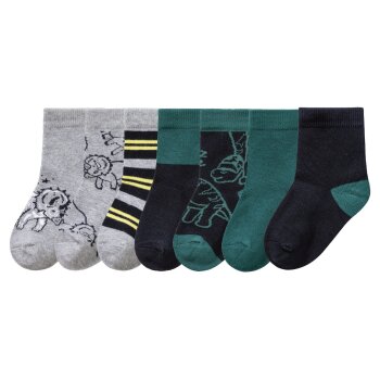 lupilu® Kleinkinder Socken, 7 Paar, mit Bio-Baumwolle (grau/petrol/marine, 19-22) - B-Ware neuwertig