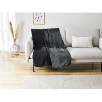 LIVARNO home Teddyfleece Kuscheldecke, 150 x 200 cm (Grau) - B-Ware neuwertig