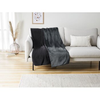 LIVARNO home Teddyfleece Kuscheldecke, 150 x 200 cm (Grau) - B-Ware neuwertig