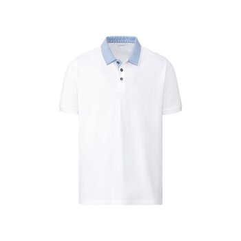 LIVERGY® Herren Poloshirt, gerade geschnitten, mit kleinen Seitenschlitzen (weiß, S(44/46)) - B-Ware neuwertig