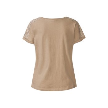 esmara® Damen T-Shirt mit Hanffasern und Bio-Baumwolle (beige, M(40/42)) - B-Ware neuwertig