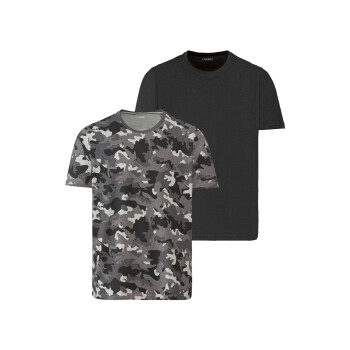LIVERGY® Herren T-Shirt, 2 Stück, aus reiner Baumwolle - B-Ware