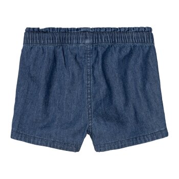 lupilu® Kleinkinder/Kinder Mädchen Shorts, 2 Stück, mit kleinen Seitenschlitzen (Streifen dunkelblau, 110/116) - B-Ware neuwertig