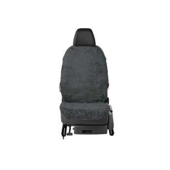 ULTIMATE SPEED® Lammfell-Autositzbezug, mit Tunnelzugsystem (anthrazit) - B-Ware sehr gut