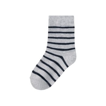 lupilu® Kleinkinder Jungen Socken, 7 Paar, mit Bio-Baumwolle (Streifen/grau/weiß/marine, 23-26) - B-Ware neuwertig