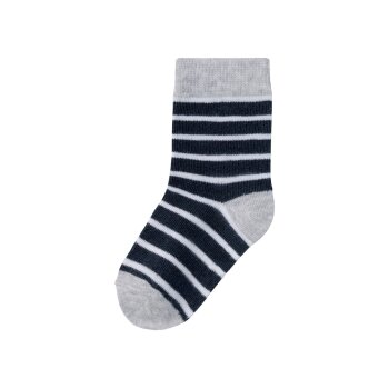 lupilu® Kleinkinder Jungen Socken, 7 Paar, mit Bio-Baumwolle (Streifen/grau/weiß/marine, 23-26) - B-Ware neuwertig