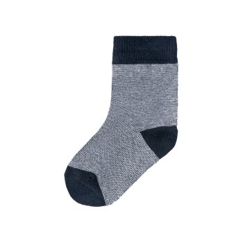 lupilu® Kleinkinder Jungen Socken, 7 Paar, mit Bio-Baumwolle (Streifen/grau/weiß/marine, 23-26) - B-Ware neuwertig
