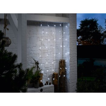 LIVARNO home LED-Lichtervorhang, 40 LEDs, mit Timer (Lichtervorhang Schneeflocke) - B-Ware sehr gut