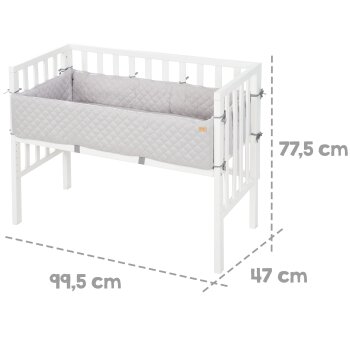 roba Beistellbett roba Style 2 in 1, weiß, inkl. Matratze, Nestchen & Barriere - B-Ware neuwertig