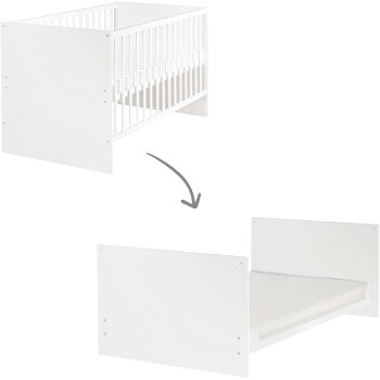 roba Kombi-Kinderbett Anton 70 x140 cm, Babybett umbaubar zum Juniorbett, inkl. Umbauecken, 3-Fach höhenverstellbar - B-Ware neuwertig