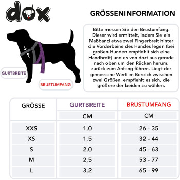 DDOXX Hundegeschirr Nylon, verstellbar, Gr. S, Lila - B-Ware neuwertig