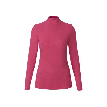 esmara® Damen Rollkragenshirts, 2 Stück, in hochwertiger Ripp-Qualität (schwarz/pink, S(36/38)) - B-Ware neuwertig