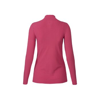 esmara® Damen Rollkragenshirts, 2 Stück, in hochwertiger Ripp-Qualität (schwarz/pink, S(36/38)) - B-Ware neuwertig