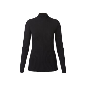 esmara® Damen Rollkragenshirts, 2 Stück, in hochwertiger Ripp-Qualität (schwarz/pink, S(36/38)) - B-Ware neuwertig