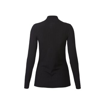 esmara® Damen Rollkragenshirts, 2 Stück, in hochwertiger Ripp-Qualität (schwarz/pink, S(36/38)) - B-Ware neuwertig