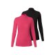 esmara® Damen Rollkragenshirts, 2 Stück, in hochwertiger Ripp-Qualität (schwarz/pink, S(36/38)) - B-Ware neuwertig