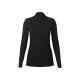 esmara® Damen Rollkragenshirts, 2 Stück, in hochwertiger Ripp-Qualität (schwarz/pink, S(36/38)) - B-Ware neuwertig