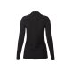 esmara® Damen Rollkragenshirts, 2 Stück, in hochwertiger Ripp-Qualität (schwarz/pink, S(36/38)) - B-Ware neuwertig