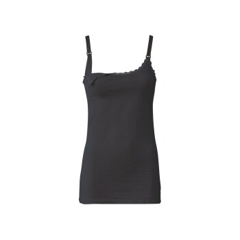 esmara® Damen Still-Tops, 2 Stück, mit hohem Bio-Baumwollanteil (schwarz/weiß, S(36/38)) - B-Ware neuwertig