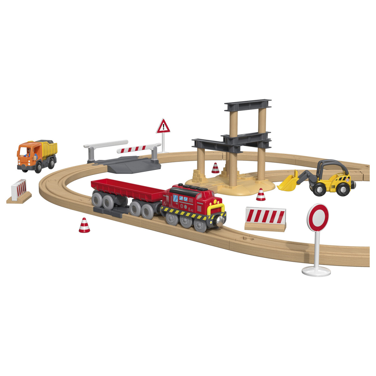Playtive Eisenbahn-Set Baustelle € Energien, Erneuerbare / B-Ware, aus Buchenholz - 25,99