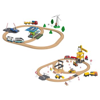 Playtive Eisenbahn-Set Baustelle / Erneuerbare Energien,...