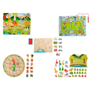 Playtive Lernpuzzle / Labyrinth / Fädelspiel, aus Holz - B-Ware