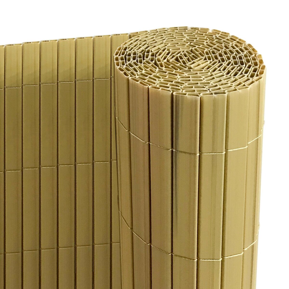 Ribelli PVC Sichtschutz mit Steg 1,4 x 4 m bambus inkl. Befestigu