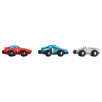 Playtive Holz »Fahrzeuge«, Magnetkupplungen, 3-teilig, Modell 2022 (Rennwagen- Set) - B-Ware neuwertig
