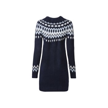 esmara® Damen Strickkleid, Muster im im Norwegerstil (navy, S(36/38)) - B-Ware neuwertig