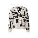 esmara® Damen Cardigan in Grobstrickqualität (weiß/schwarz, M(40/42)) - B-Ware sehr gut