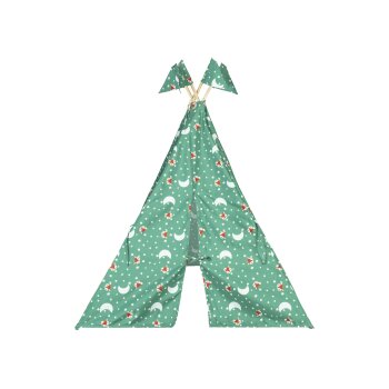 lupilu® Holz Spielzelt Tipi, mit Baumwolle (grün) - B-Ware neuwertig