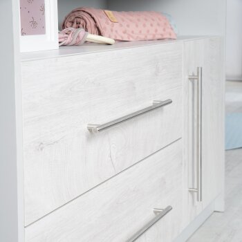 roba Wickelkommode Maren 2, mit Wickelansatz, Lichtgrau/Weiß - B-Ware neuwertig