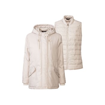 esmara® Damen 3-in-1-Allwetterparka mit Weste (beige, S(36/38)) - B-Ware neuwertig