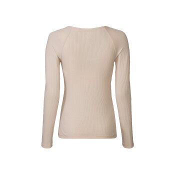 esmara® Damen Geripptes Langarmshirt, figurbetont (beige, L(44/46)) - B-Ware neuwertig