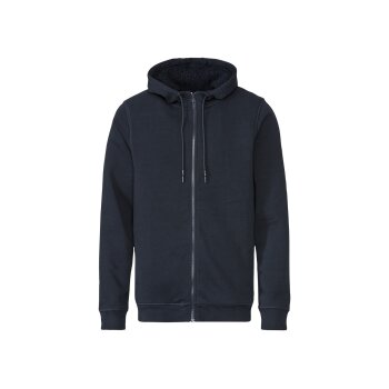 LIVERGY® Herren Gefütterte Sweatjacke mit Bündchen (blau, S(44/46)) - B-Ware neuwertig