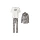 esmara 3-teiliger Damen-Pyjama, lang, M, grau/weiß - B-Ware neuwertig
