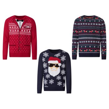 LIVERGY® Herren Weihnachtspullover, weiche...