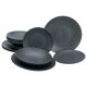 CREATABLE Teller-Set Lava Stone, 12-teilig, schwarz-grau - B-Ware sehr gut